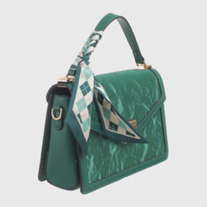 Scarf Velvet Top Handle Cross Body Bag