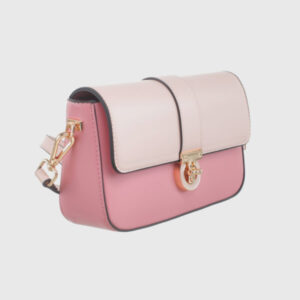 Two-Tone Turn Lock Crossbody