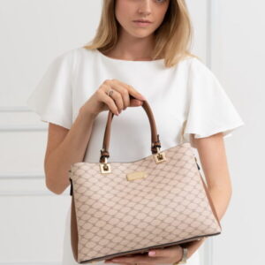 Bessie Logo Print Two Tone Tote