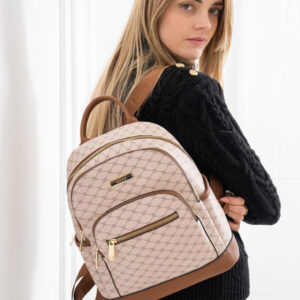 Bessie Logo Print Multi Pocket Backpack