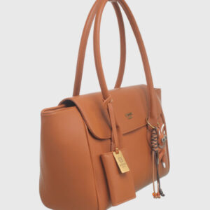Pebbled Flap Shoulder Tote