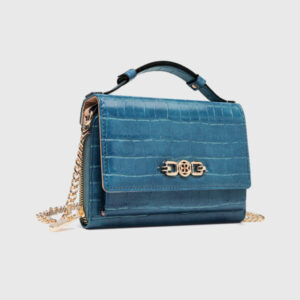 Small Croc Print Top Handle Wallet Bag