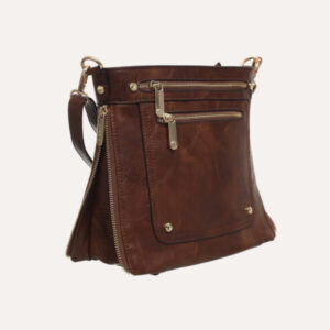 Double Front Zip Pocket Crossbody Bag