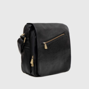 Bobby Black Men’s Flap Top Multi Zip Pocket Bag 1