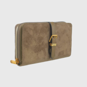 Suede Buckle Wallet
