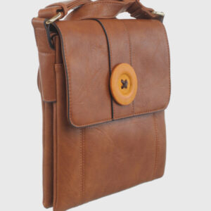 Black Two-Pocket Button Shoulder Bag
