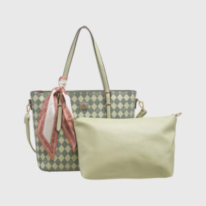 Diamond Grid Monogram Dumpling Shape Grab